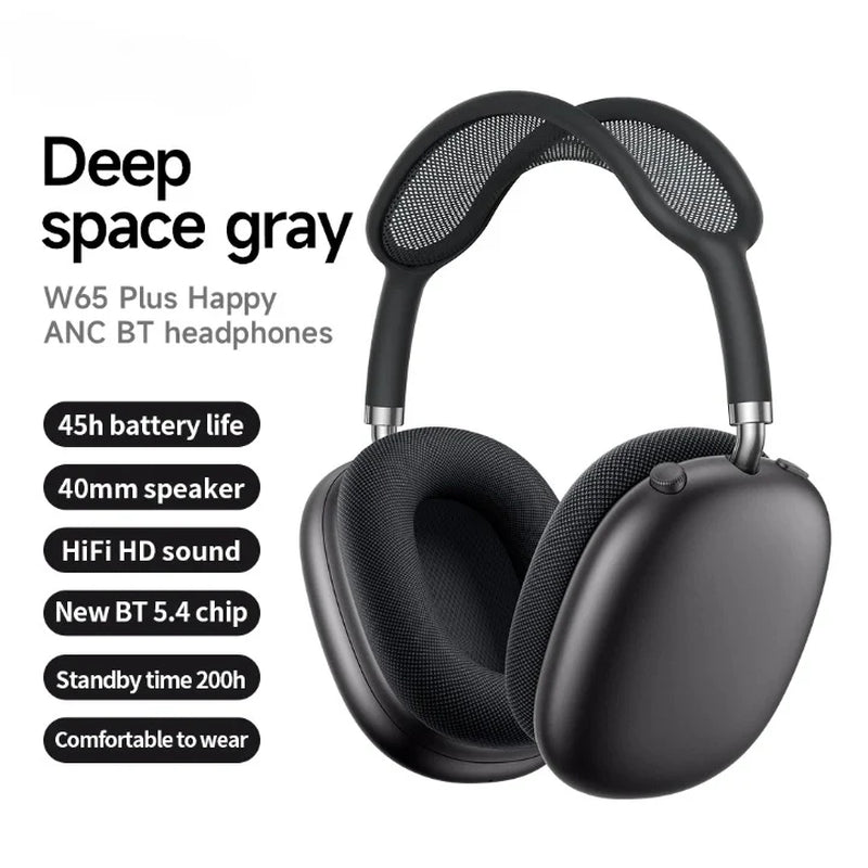 Over-Ear Wireless Headphones with ANC & Long Battery Life – W65 Plus