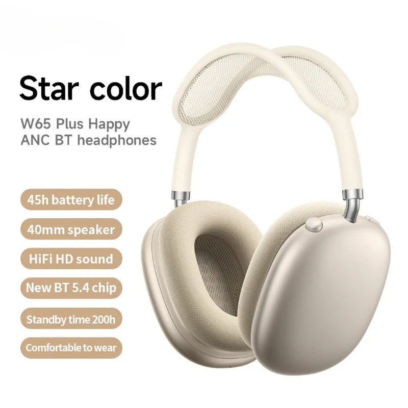 Over-Ear Wireless Headphones with ANC & Long Battery Life – W65 Plus