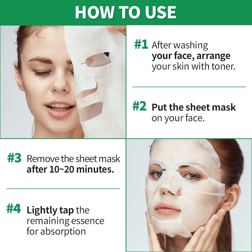 Revitalize Your Skin with Eunyul Daily Care Sheet Masks – Hypoallergenic, Natural Ingredients, 12-Pack of 22ml Masks for All Skin Types