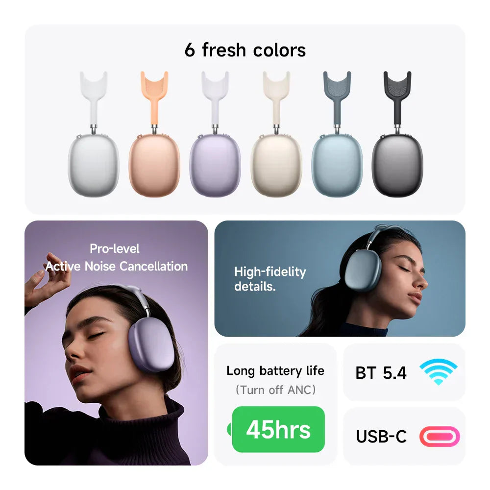 Over-Ear Wireless Headphones with ANC & Long Battery Life – W65 Plus