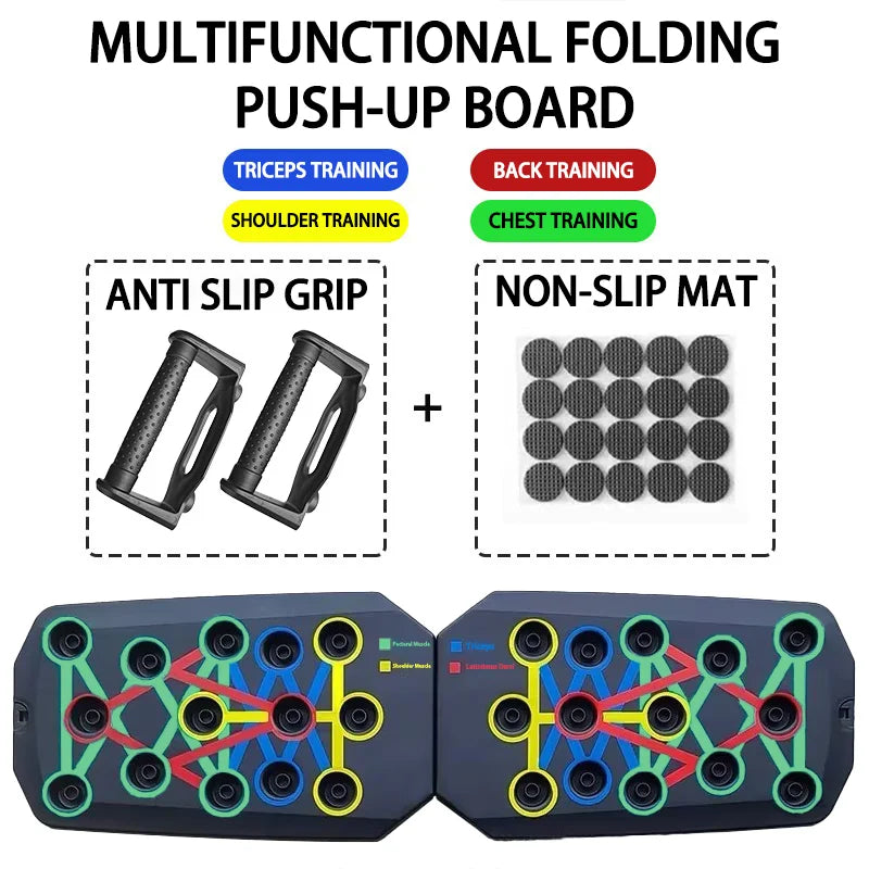 Elevate Your Fitness Routine with the Portable Multifunctional Push-Up Board Set – Foldable Equipment for Comprehensive Chest, Abdomen, Arms, and Back Training