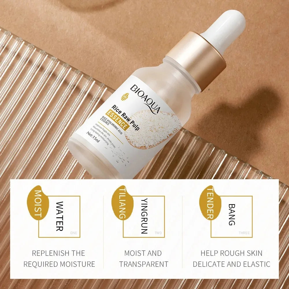 Revitalize Your Skin with Our Rice Raw Pulp Serum - Hydrating, Whitening, and Anti-Wrinkle Formula for All Skin Types
